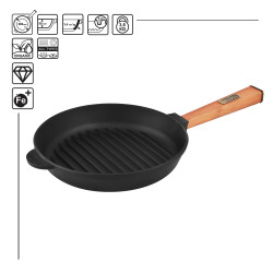 Brizoll Grillpfanne Ø 28 cm H-5 cm. Buche