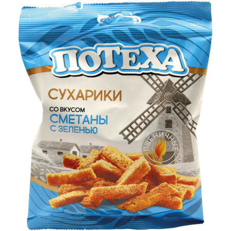 Сухарики со вкусом сетаны и зеленью 80g