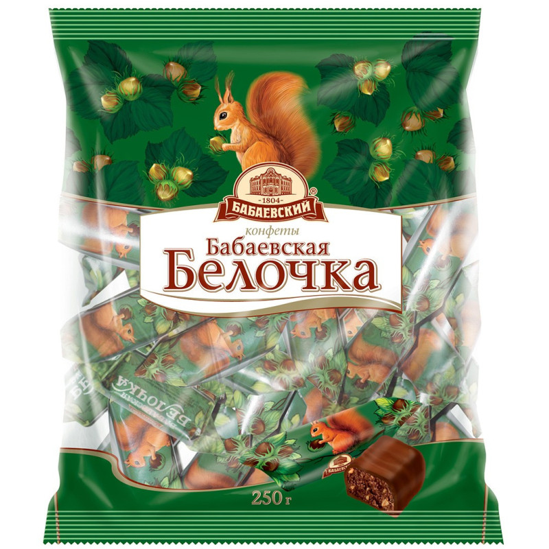 Шоколадные конфеты Бабаевская Белочка 200g