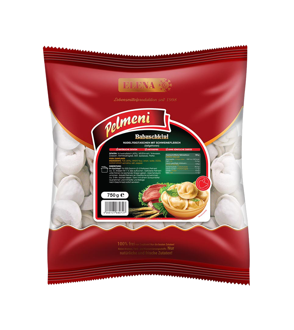 Dumplings Babushkini with pork 750g