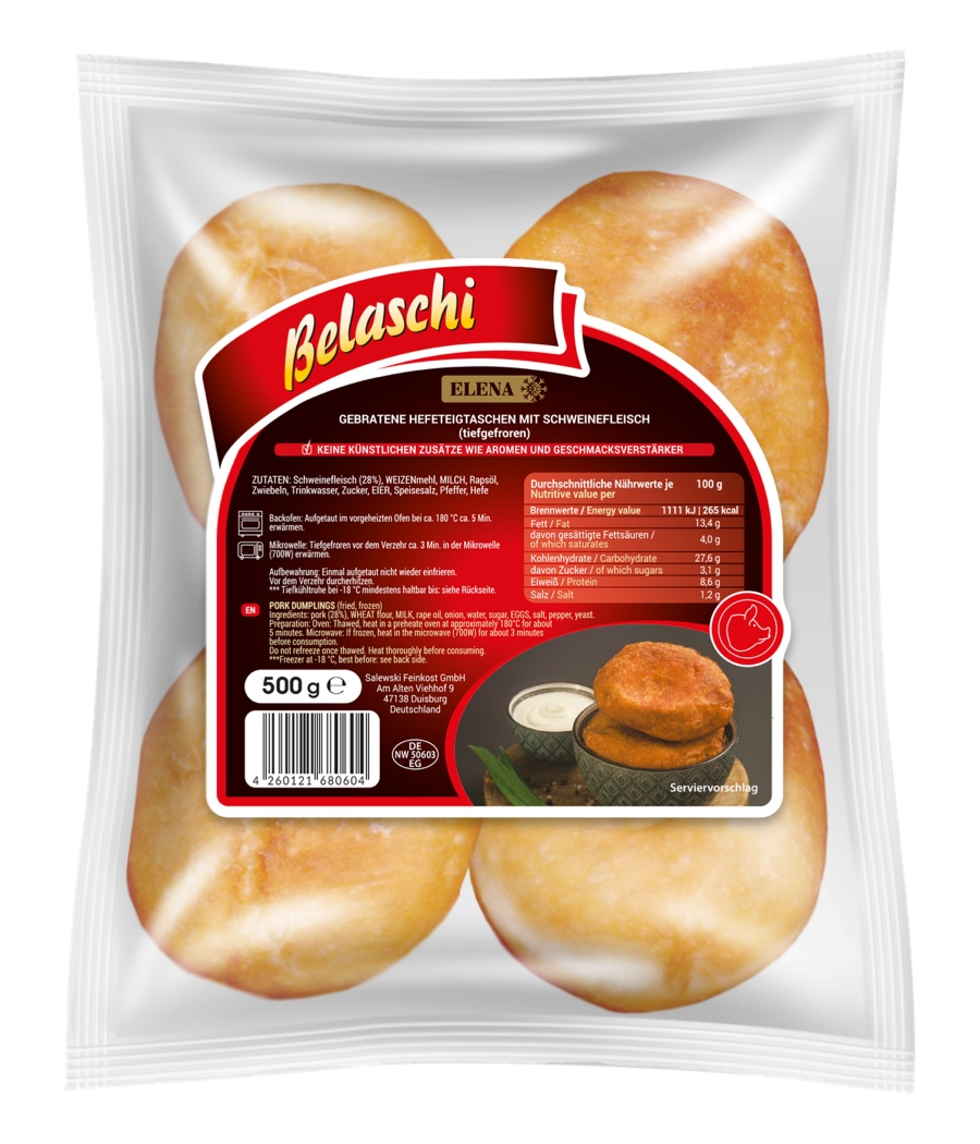 Beljaschi mit Schweinefleisch 500g