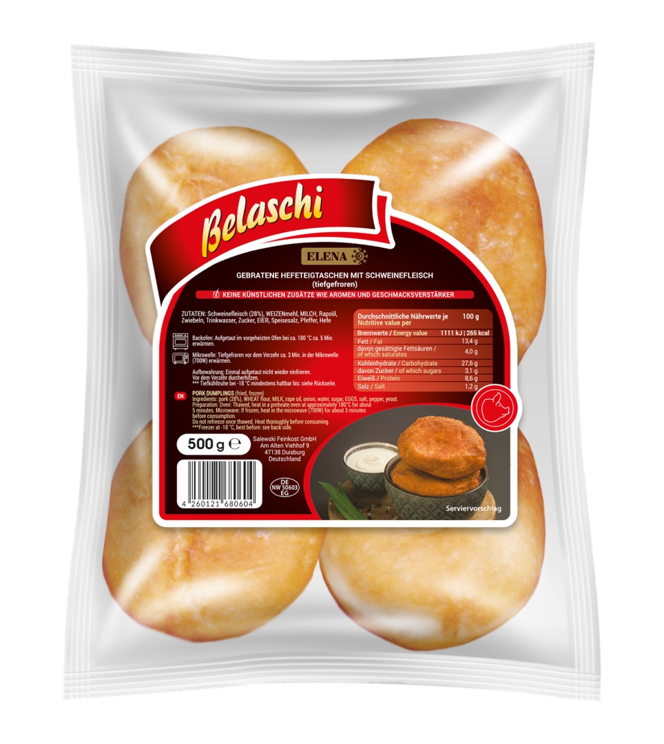 Beljaschi mit Schweinefleisch 500g