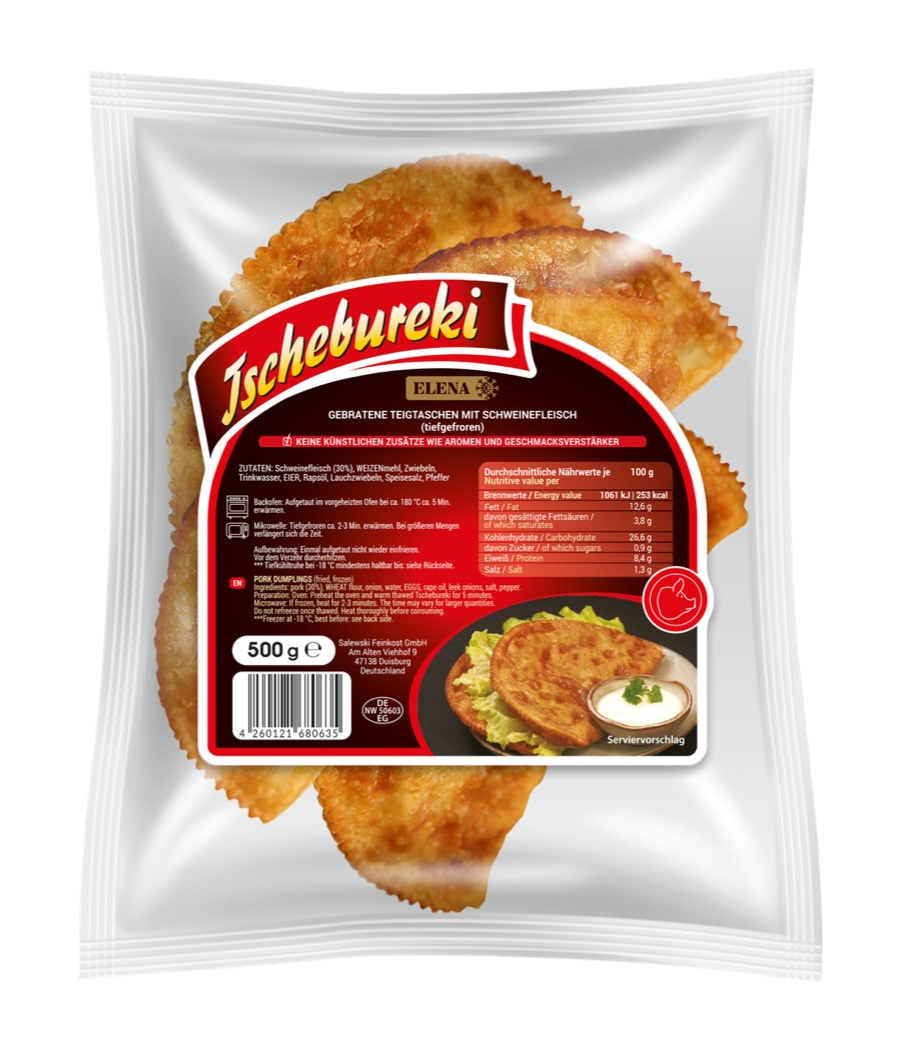 Chebureki fritto con carne di maiale 500 g