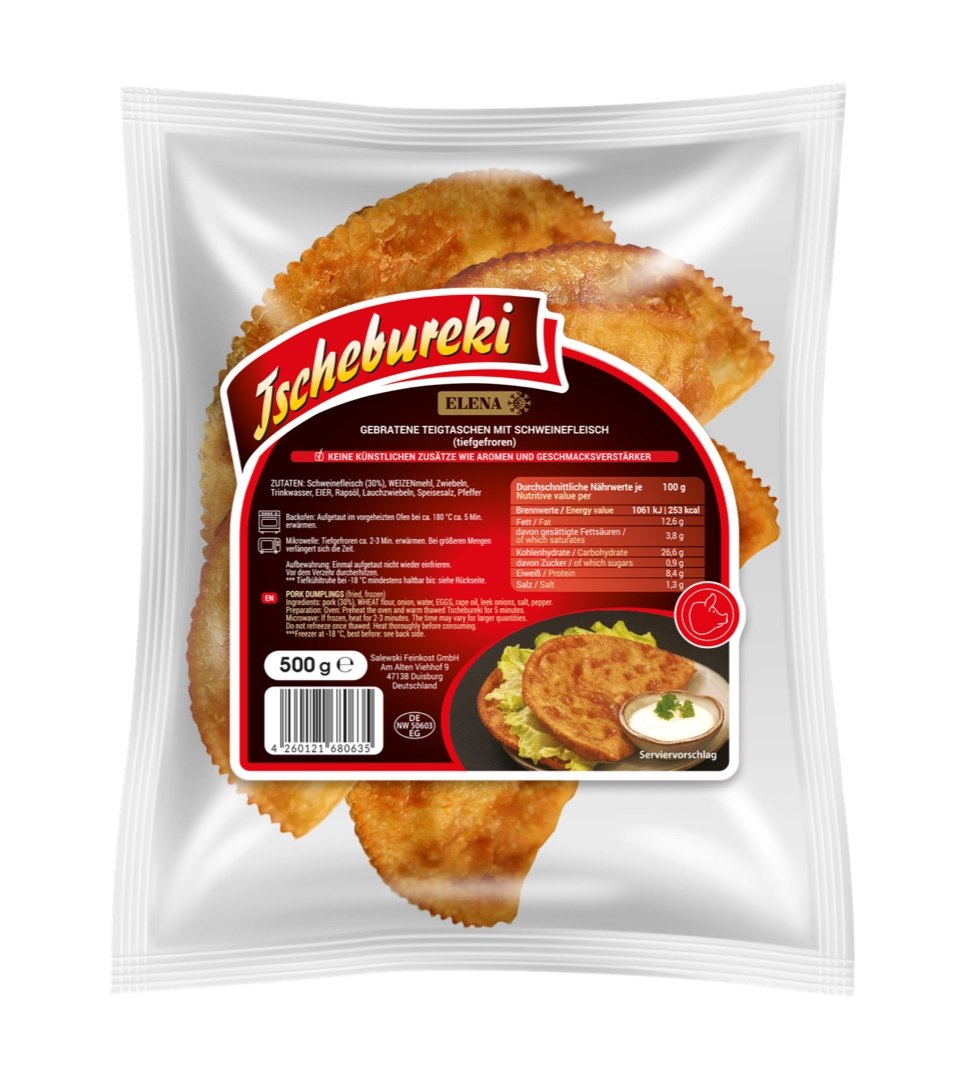 Chebureki fritto con carne di maiale 500 g