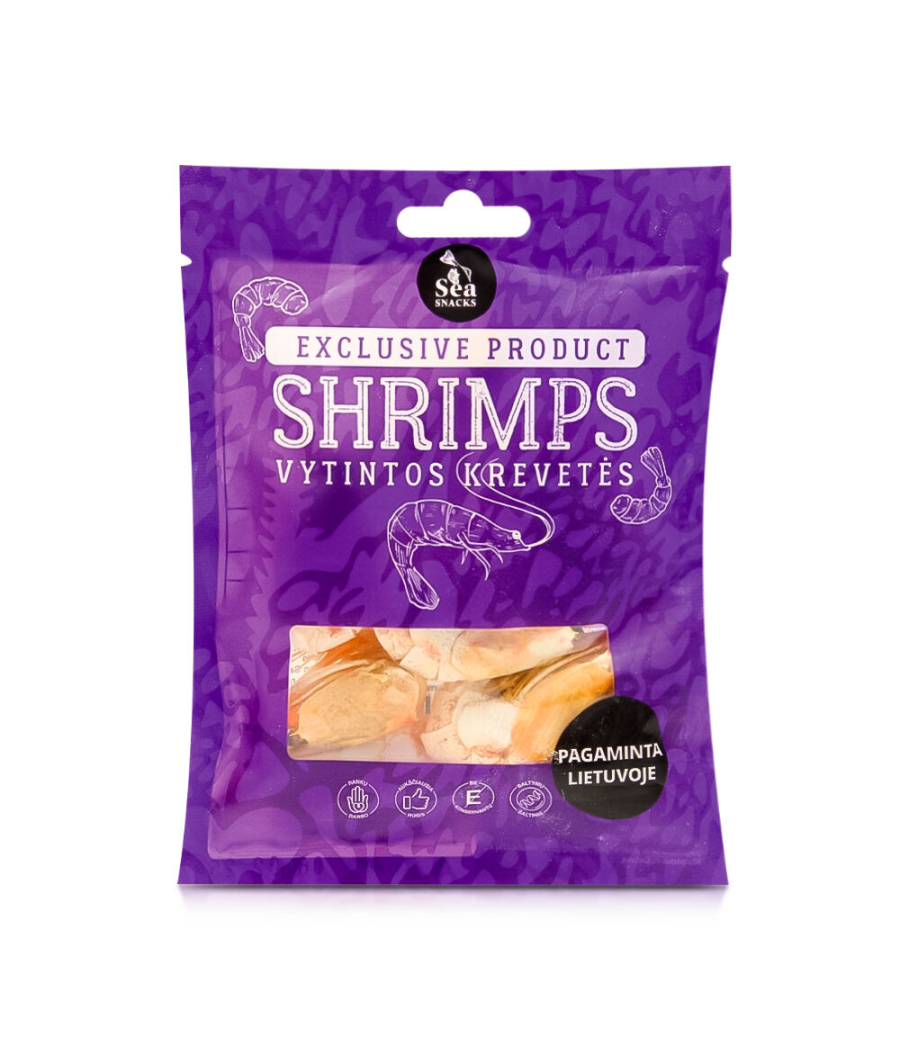 Greenland shrimps unpeeled dried salted 30 g