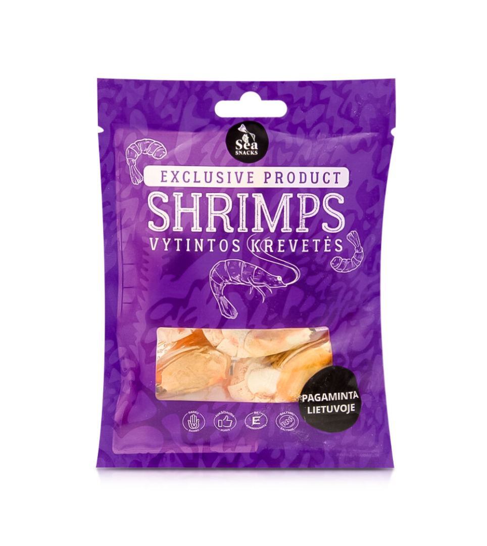 Greenland shrimps unpeeled dried salted 30 g