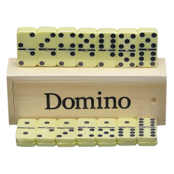 Domino klein, 4 x 2 cm, Box 16 x 6 х 3,5 cm.