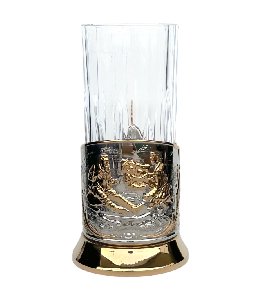 Gold-silver plated Brass glass holder