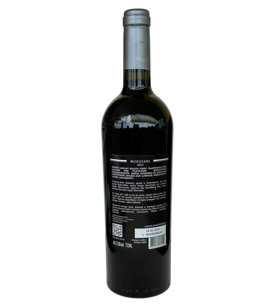 Vin géorgien Mukuzani Stalin rouge sec 0,75L alcool 12,0%