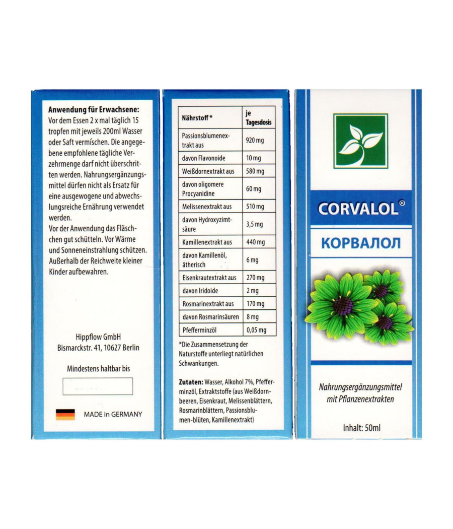 Corvalol extracts from plant extracts 50ml