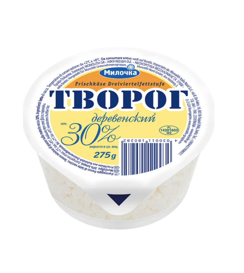 Творог деревенский Милочка жирность 30% 275g