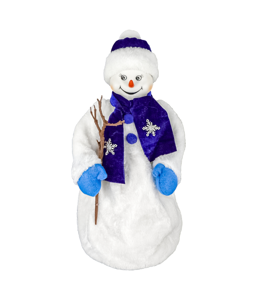 Bonhomme de neige avec écharpe avec compartiment pour bonbons et cadeaux 40 cm