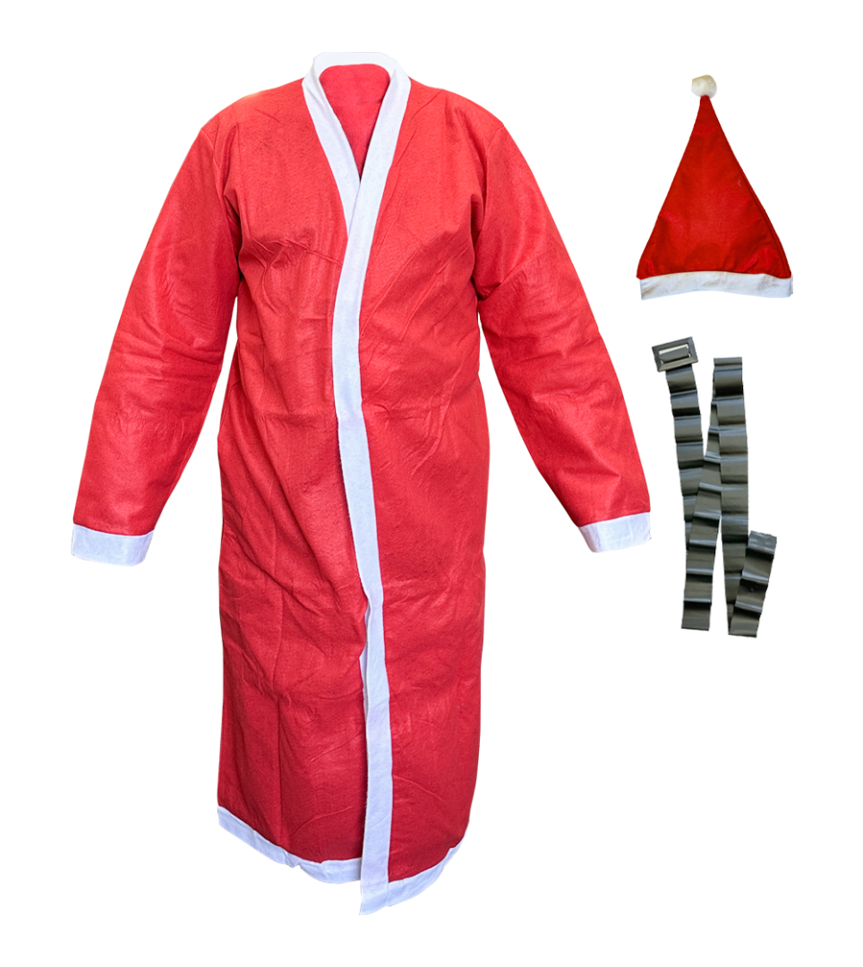 Santa Claus Set Robe 130x65cm Belt and Hat